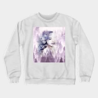 misty forest woman Crewneck Sweatshirt